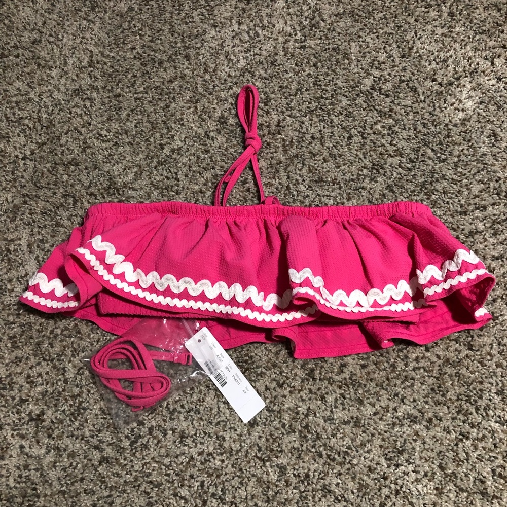 J. Crew Bandeau ruffle bikini top with rickrack - XS